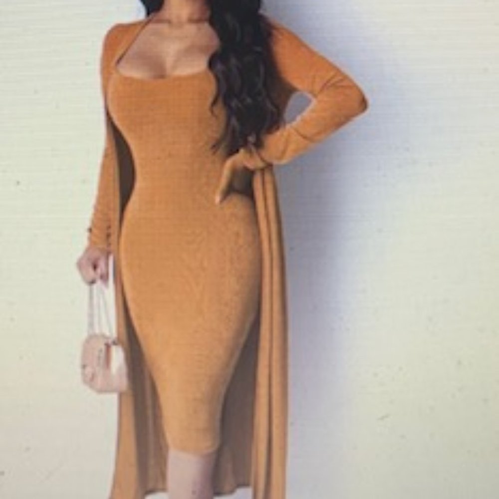 BODYCON Women 2 Pieces Autumn Winter Velvet Outfit